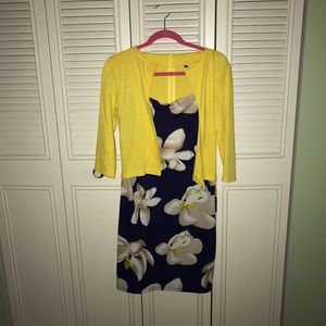 Yellow & Navy Business Professional Dress